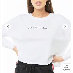 Love Never Fails cropped tee